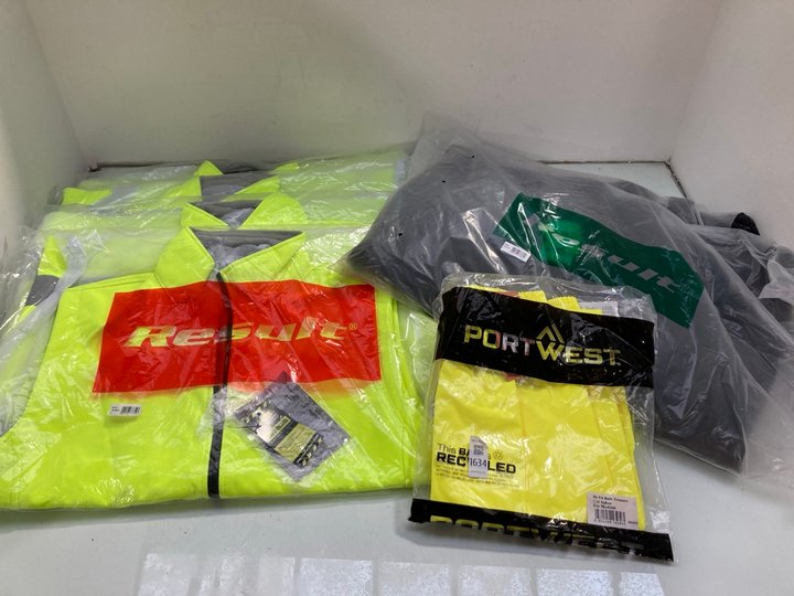 Lot 1634  
            Marchington SR14 - Parcel Delivery Only 

                
QTY OF ASSORTED HIGH-VISIBILITY CLOTHING TO INCLUDE PORTWEST HI-VIS RAIN TROUSERS...