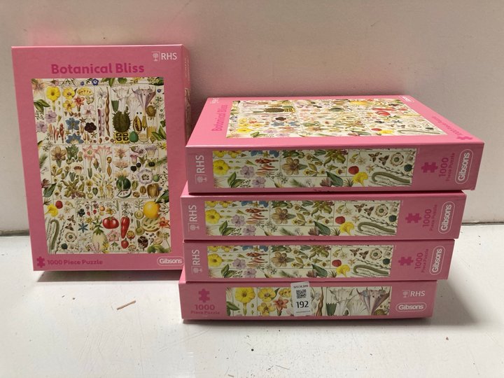 Lot 192  
            Marchington SR14 - Parcel Delivery Only 

                
5 X GIBSONS BOTANICAL BLISS 1000 PIECE PUZZLES: LOCATION - A6