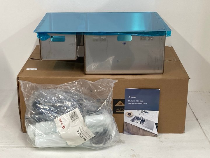 Lot 201  
            Marchington SR14 - Parcel Delivery Only 

                
CAPLE MODE 151 INSET OR UNDERMOUNTED STAINLESS STEEL SINK - ORIGINAL RRP £505: LO...