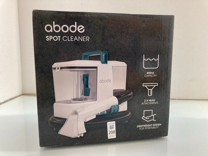 Lot 208  
            Marchington SR14 - Parcel Delivery Only 

                
ABODE COMPACT AND LIGHTWEIGHT SPOT CLEANER: LOCATION - A7