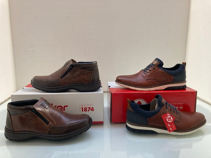 Lot 213  
            Marchington SR14 - Parcel Delivery Only 

                
RIEKER BROWN EXTRA WIDE SLIP ON SHOES UK SIZE 8 TO INCLUDE RIEKER BROWN TRAINERS ...