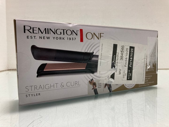 Lot 232  
            Marchington SR14 - Parcel Delivery Only 

                
REMINGTON ONE STRAIGHT AND CURL STYLER: LOCATION - A8