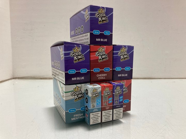 Lot 241  
            Marchington SR14 - Parcel Delivery Only 

                
QTY OF ASSORTED SODA KING VAPE LIQUID TO INCLUDE 10ML MR BLUE VAPE LIQUID (18+ ID...