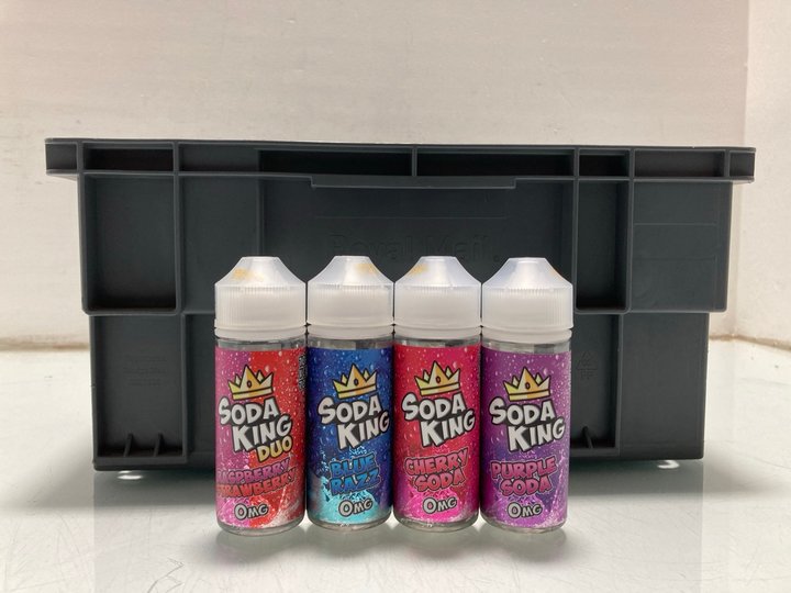 Lot 242  
            Marchington SR14 - Parcel Delivery Only 

                
QTY OF ASSORTED SODA KING 100ML VAPE LIQUID TO INCLUDE BLUE RAZZ OMG VAPE LIQUID ...