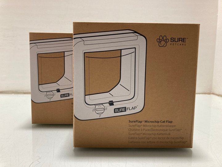 Lot 253  
            Marchington SR14 - Parcel Delivery Only 

                
2 X SURE PETCARE SUREFLAP MICROCHIP CAT FLAPS - COMBINED ORIGINAL RRP £140: LOCAT...
