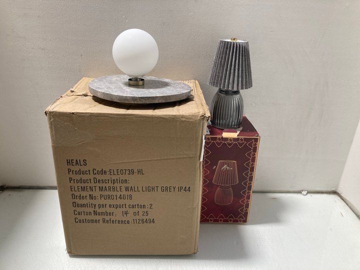 Lot 281  
            Marchington SR14 - Parcel Delivery Only 

                
MJ PREMIER VERONA BATTERY OPERATED LAMP - MODEL: 1222 TO INCLUDE HEALS ELEMENT MA...