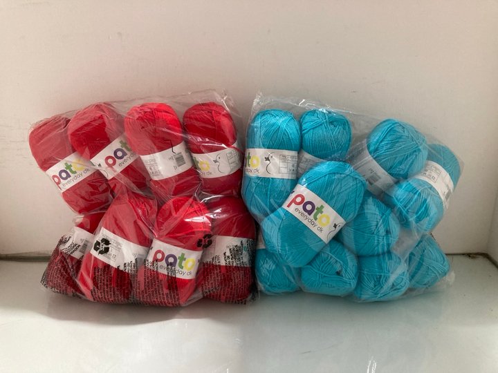 Lot 357  
            Marchington SR14 - Parcel Delivery Only 

                
QTY OF PATO YARN IN BLUE TO INCLUDE QTY OF PATO YARN IN RED: LOCATION - A15