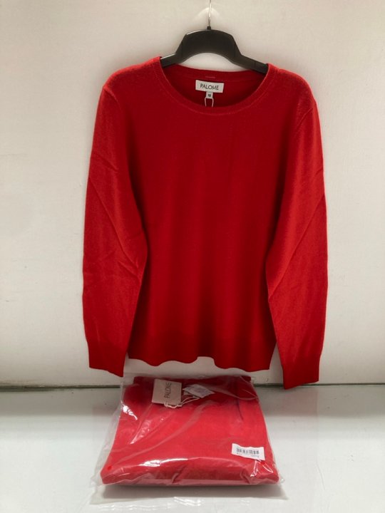 Lot 379  
            Marchington SR14 - Parcel Delivery Only 

                
2 X PALOME SORBONNE CREWNECK SWEATERS IN POPPY RED - UK 12 - COMBINED ORIGINAL RR...