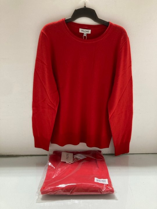 Lot 380  
            Marchington SR14 - Parcel Delivery Only 

                
2 X PALOME SORBONNE CREWNECK SWEATERS IN POPPY RED - UK 12 - COMBINED ORIGINAL RR...