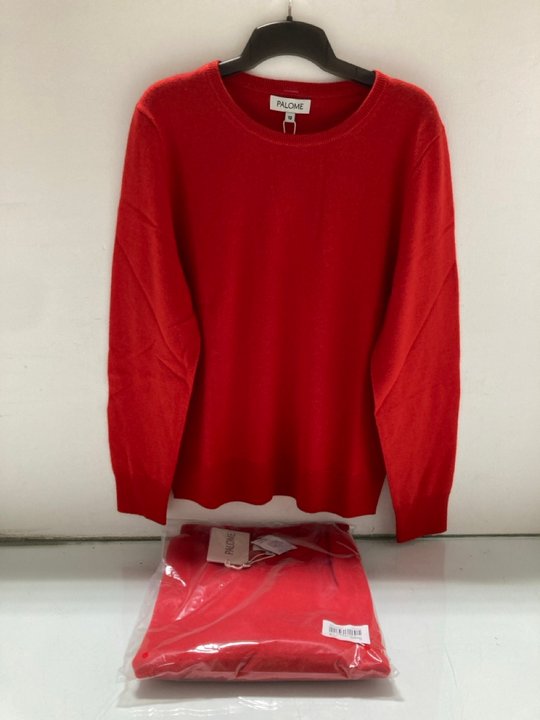 Lot 381  
            Marchington SR14 - Parcel Delivery Only 

                
2 X PALOME SORBONNE CREWNECK SWEATERS IN POPPY RED - UK 12 - COMBINED ORIGINAL RR...