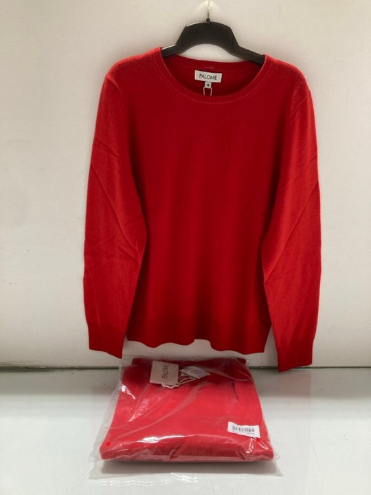 Lot 382  
            Marchington SR14 - Parcel Delivery Only 

                
2 X PALOME SORBONNE CREWNECK SWEATERS IN POPPY RED - UK 12 - COMBINED ORIGINAL RR...