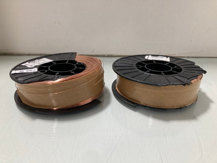 Lot 412  
            Marchington SR14 - Parcel Delivery Only 

                
2 X JEFFERSON SG2 SOLID MIG WELDING WIRE REELS: LOCATION - A17