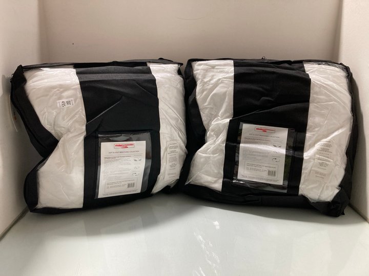 Lot 435  
            Marchington SR14 - Parcel Delivery Only 

                
2 X THE WHITE COMPANY HYPO-ALLERGENIC SOFT AND LIGHT BREATHABLE MEDIUM-FIRM EURO ...