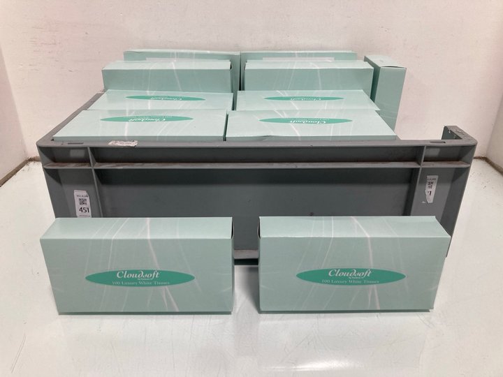 Lot 451  
            Marchington SR14 - Parcel Delivery Only 

                
QTY OF CLOUD SOFT LUXURY WHITE TISSUES: LOCATION - B21