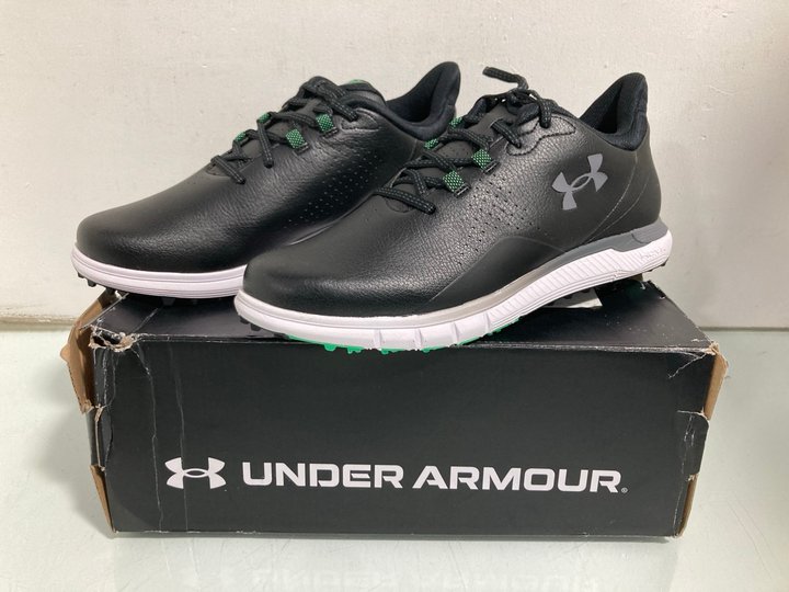 Lot 466  
            Marchington SR14 - Parcel Delivery Only 

                
UNDER ARMOUR WATERPROOF TRAINERS IN BLACK UK SIZE 9: LOCATION - B20