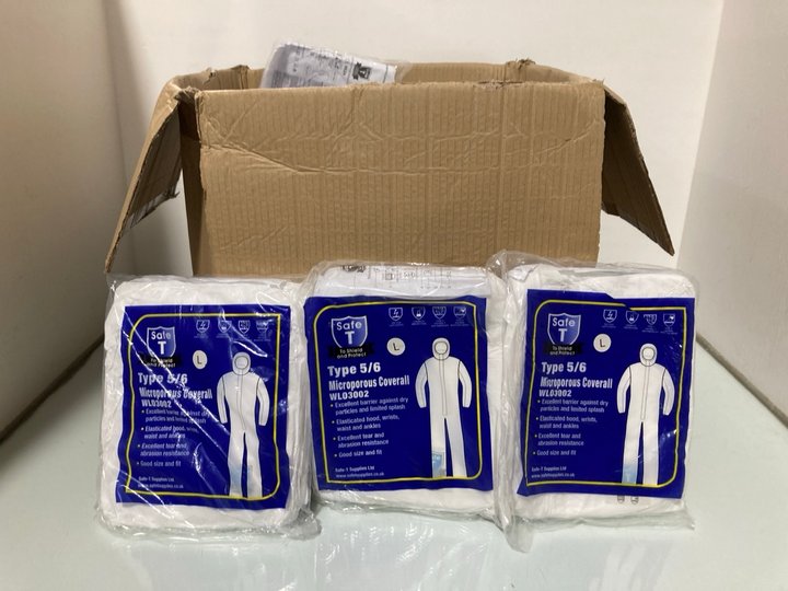 Lot 469  
            Marchington SR14 - Parcel Delivery Only 

                
QTY OF TYPE 5/6 MICROPOROUS COVERALL UK SIZE L: LOCATION - B20