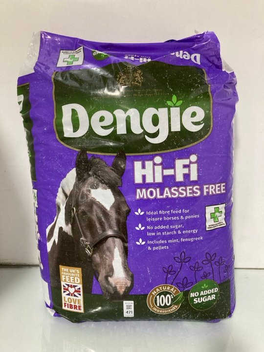 Lot 471  
            Marchington SR14 - Parcel Delivery Only 

                
DENGIE HI-FI MOLASSES FREE HORSE FOOD - BBE:04.26: LOCATION - B20