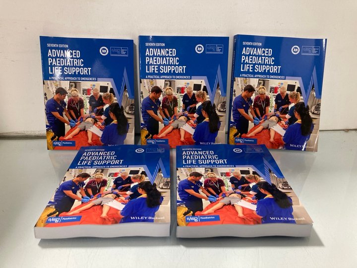 Lot 476  
            Marchington SR14 - Parcel Delivery Only 

                
5 X SEVENTH EDITION ADVANCED PAEDIATRIC LIFE SUPPORT BOOKS: LOCATION - B19