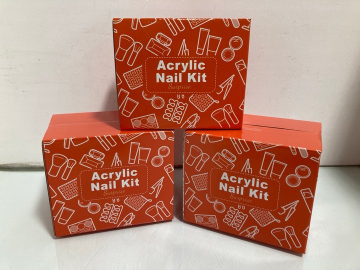 Lot 500  
            Marchington SR14 - Parcel Delivery Only 

                
3 X SURPRISE ACRYLIC NAIL KITS: LOCATION - B18