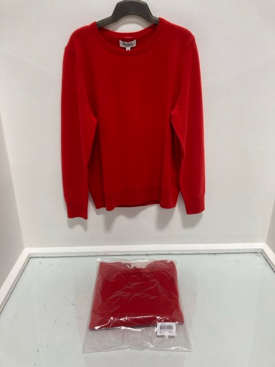 Lot 551  
            Marchington SR14 - Parcel Delivery Only 

                
2 X PALOME SORBONNE CREWNECK SWEATERS IN POPPY RED - UK 12 - COMBINED ORIGINAL RR...