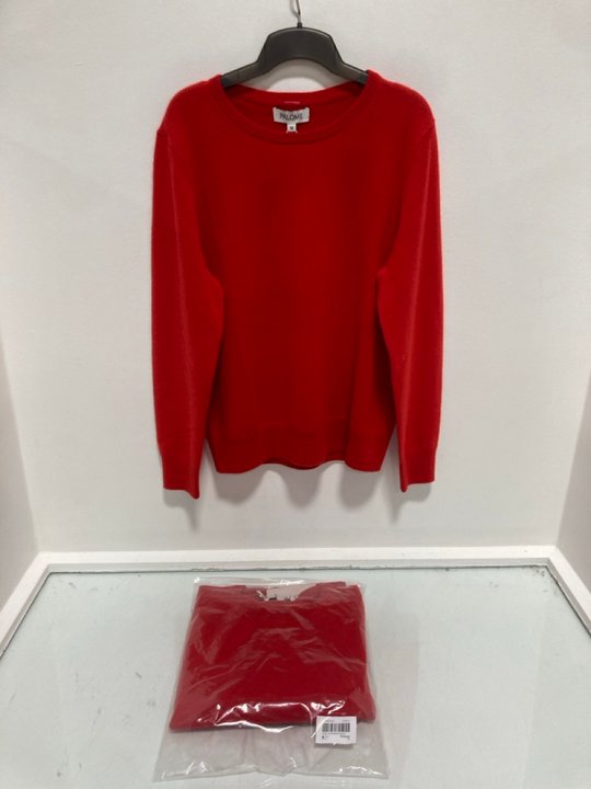 Lot 554  
            Marchington SR14 - Parcel Delivery Only 

                
2 X PALOME SORBONNE CREWNECK SWEATERS IN POPPY RED - UK 12 - COMBINED ORIGINAL RR...