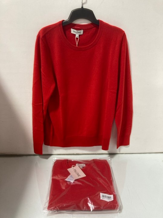 Lot 580  
            Marchington SR14 - Parcel Delivery Only 

                
2 X PALOME SORBONNE CREWNECK SWEATERS IN POPPY RED - UK 12 - COMBINED ORIGINAL RR...