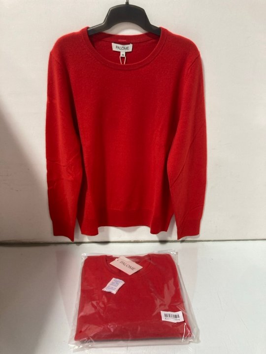 Lot 581  
            Marchington SR14 - Parcel Delivery Only 

                
2 X PALOME SORBONNE CREWNECK SWEATERS IN POPPY RED - UK 12 - COMBINED ORIGINAL RR...