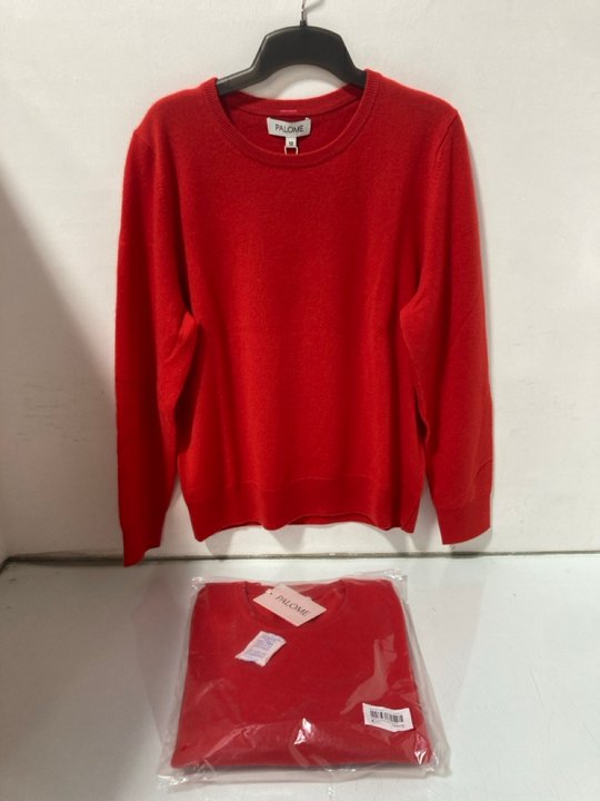 Lot 582  
            Marchington SR14 - Parcel Delivery Only 

                
2 X PALOME SORBONNE CREWNECK SWEATERS IN POPPY RED - UK 12 - COMBINED ORIGINAL RR...