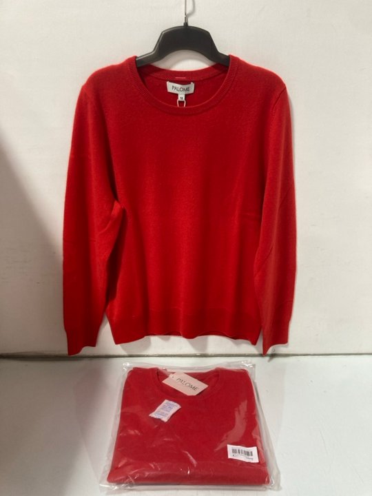 Lot 586  
            Marchington SR14 - Parcel Delivery Only 

                
2 X PALOME SORBONNE CREWNECK SWEATERS IN POPPY RED - UK 12 - COMBINED ORIGINAL RR...
