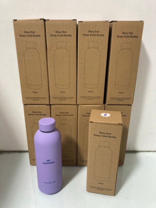 Lot 590  
            Marchington SR14 - Parcel Delivery Only 

                
10 X 500ML STAY HOT KEEP COOL BOTTLES IN PURPLE: LOCATION - B14