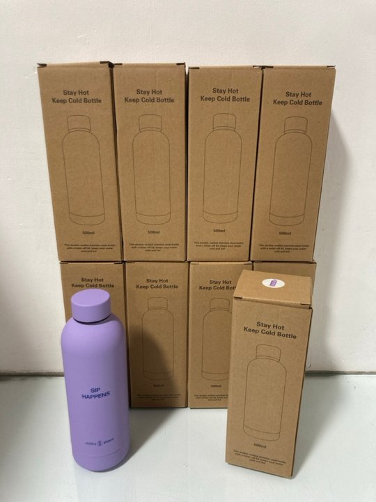Lot 592  
            Marchington SR14 - Parcel Delivery Only 

                
10 X 500ML STAY HOT KEEP COOL BOTTLES IN PURPLE: LOCATION - B14