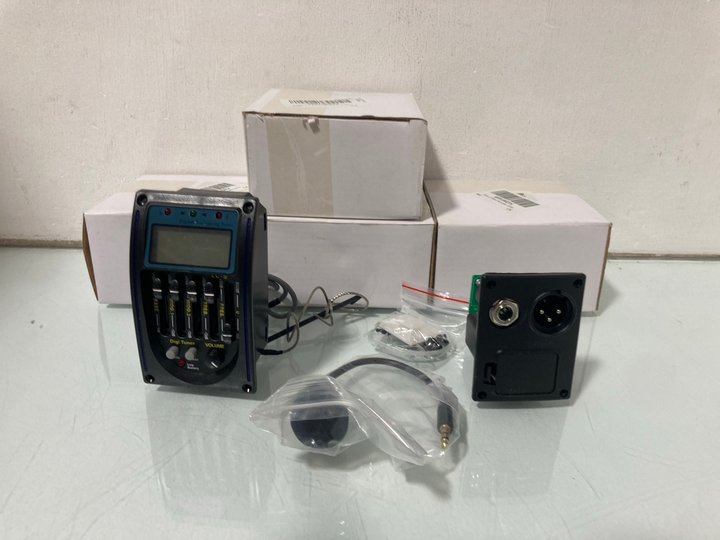 Lot 593  
            Marchington SR14 - Parcel Delivery Only 

                
5 X BOXES OF 5 BAND ACOUSTIC GUITAR EQ PREAMPS - COMBINED ORIGINAL RRP £116.95: L...