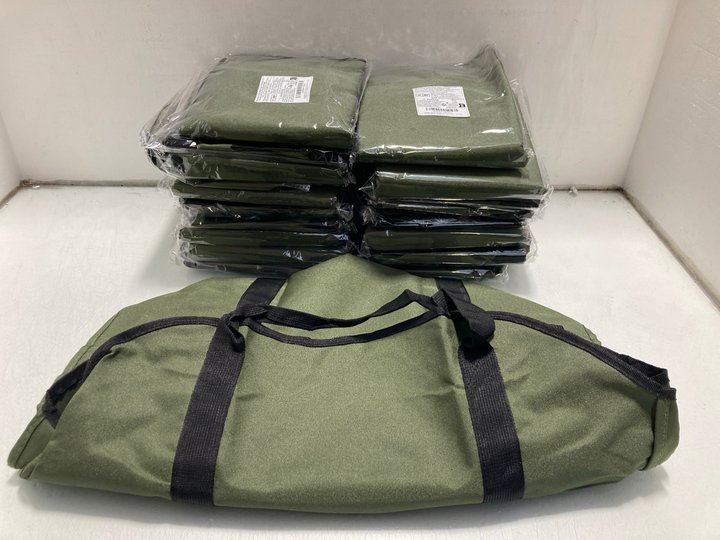 Lot 628  
            Marchington SR14 - Parcel Delivery Only 

                
QTY OF TESSLOVE FIREWOOD LOG CARRIER TOTE BAGS IN GREEN: LOCATION - B12