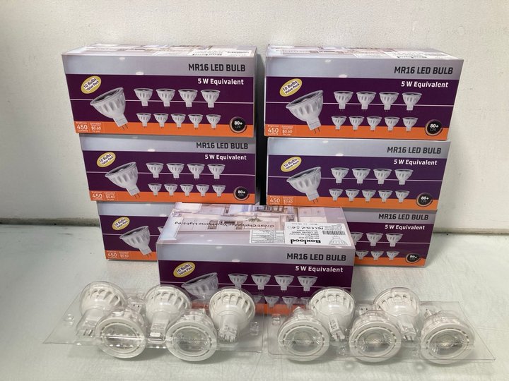 Lot 682  
            Marchington SR14 - Parcel Delivery Only 

                
8 X BOXES OF 10 BOXLOOD 5W MR16 LED SPOTLIGHTS - COMBINED ORIGINAL RRP £224: LOCA...