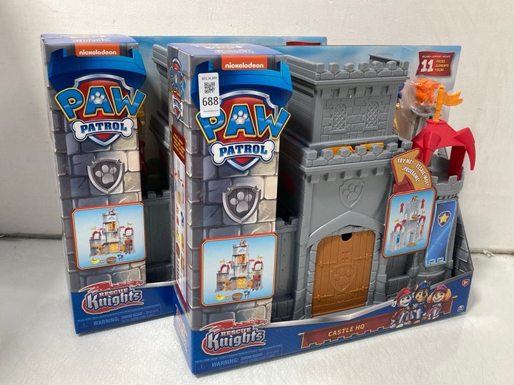 Lot 688  
            Marchington SR14 - Parcel Delivery Only 

                
2 X PAW PATROL RESCUE KNIGHTS CASTLE HQ PLAYSETS - COMBINED ORIGINAL RRP £160: LO...