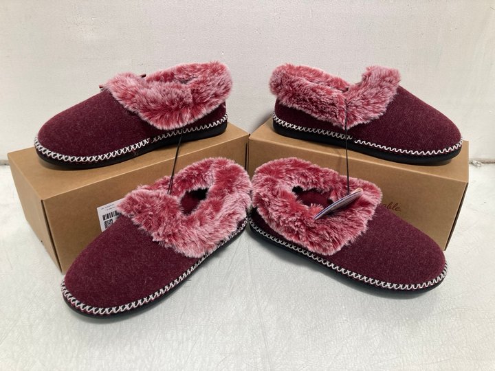 Lot 700  
            Marchington SR14 - Parcel Delivery Only 

                
2 X EVERFOAM WOMENS MEMORY FOAM SLIPPERS IN BURGUNDY UK SIZE 7: LOCATION - B8