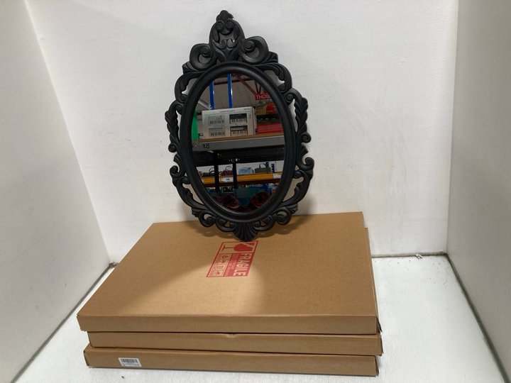 Lot 704  
            Marchington SR14 - Parcel Delivery Only 

                
3 X WALL OVAL WOOD MIRRORS: LOCATION - B8