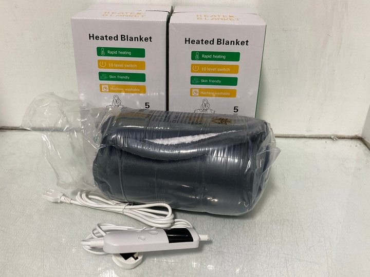 Lot 705  
            Marchington SR14 - Parcel Delivery Only 

                
3 X HEATED ELECTRIC BLANKET THROWS IN GREY - 180 X 200CM - COMBINED ORIGINAL RRP ...