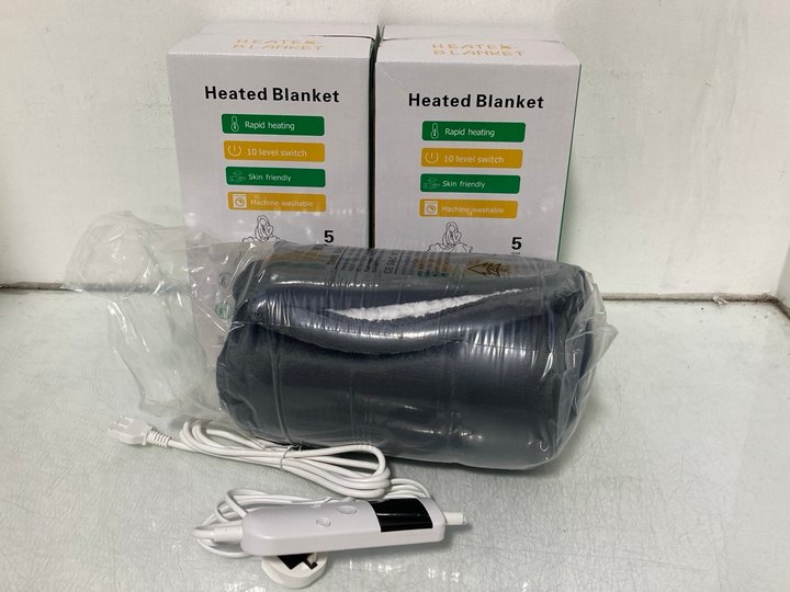 Lot 706  
            Marchington SR14 - Parcel Delivery Only 

                
3 X HEATED ELECTRIC BLANKET THROWS IN GREY - 180 X 200CM - COMBINED ORIGINAL RRP ...