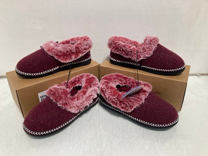 Lot 710  
            Marchington SR14 - Parcel Delivery Only 

                
2 X EVERFOAM WOMENS MEMORY FOAM SLIPPERS IN BURGUNDY UK SIZE 7: LOCATION - B7