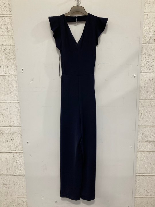 Lot 723  
            Marchington SR14 - Parcel Delivery Only 

                
PHASE EIGHT KALLIE FRILL JUMPSUIT IN NAVY - UK 14 - ORIGINAL RRP £139: LOCATION - B6