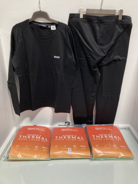 Lot 735  
            Marchington SR14 - Parcel Delivery Only 

                
4 X REGATTA WOMENS THERMAL BASE LAYER SETS IN BLACK - UK SIZE 20: LOCATION - B5