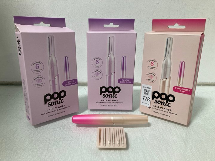 Lot 778  
            Marchington SR14 - Parcel Delivery Only 

                
4 X POP SONIC HAIR PLANER FACE EXFOLIATOR & HAIR REMOVERS (18+ ID REQUIRED): LOCA...