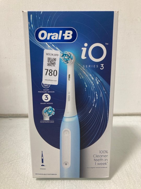 Lot 780  
            Marchington SR14 - Parcel Delivery Only 

                
ORAL-B IO SERIES 3 ELECTRIC TOOTHBRUSH - ORIGINAL RRP £160: LOCATION - B3