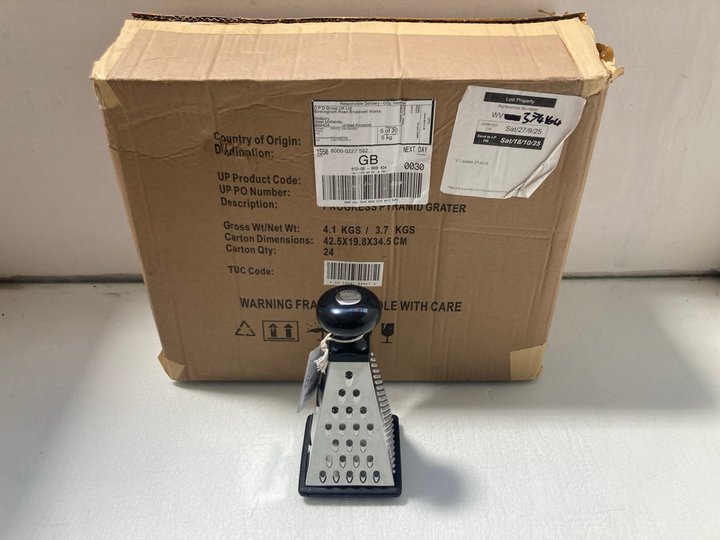 Lot 82  
            Marchington SR14 - Parcel Delivery Only 

                
QTY OF PROGRESS PYRAMID STAINLESS STEEL GRATERS: LOCATION - A2