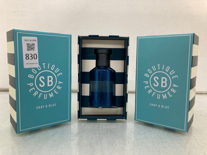 Lot 830  
            Marchington SR14 - Parcel Delivery Only 

                
3 X BOUTIQUE PERFUMERY SHAY & BLUE 100ML ENGLISH CHERRY BLOSSOM EAU DE PARFUMS - ...