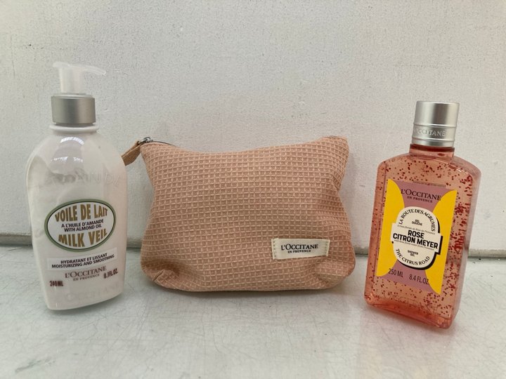 Lot 835  
            Marchington SR14 - Parcel Delivery Only 

                
QTY OF ASSORTED L'OCCITANE PRODUCTS TO INCLUDE 250ML ROSE CITRON MEYER SHOWER GEL...