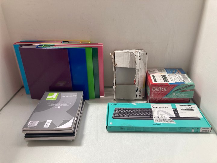 Lot 85  
            Marchington SR14 - Parcel Delivery Only 

                
QTY OF ASSORTED STATIONARY ITEMS TO INCLUDE QTY OF DURAFILE DURABLE FILLING SOLUT...