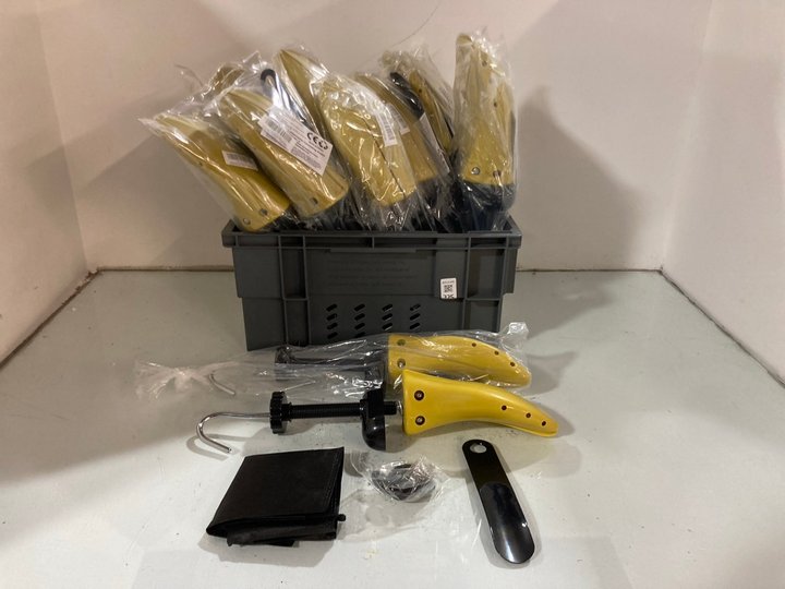 Lot 865  
            Marchington SR14 - Parcel Delivery Only 

                
QTY OF PAIR OF TWO-WAY SHOES STRETCHING KITS - COMBINED ORIGINAL RRP £169.80: LOC...