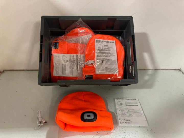 Lot 872  
            Marchington SR14 - Parcel Delivery Only 

                
QTY OF BLUETOOTH RECHARGEABLE LED BEANIES IN ORANGE: LOCATION - C1